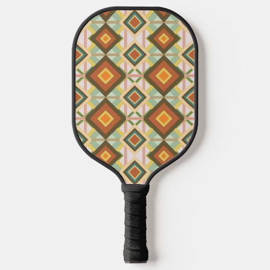 Southwest Retro Pop Art Diamonds Patroon Pickleball Paddle (Voorkant)