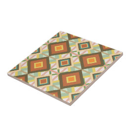 Southwest Retro Pop Art Diamonds Patroon Tegeltje