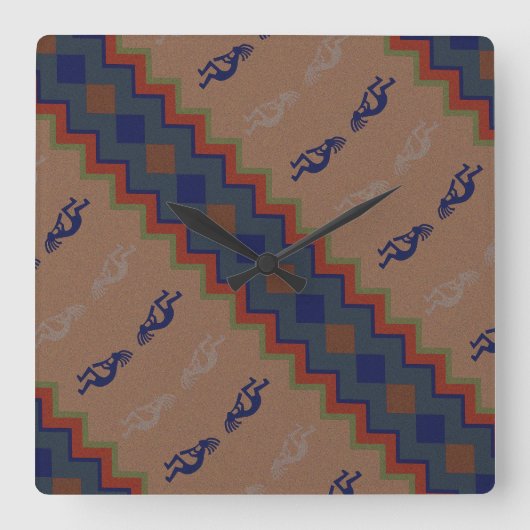 Southwest Retro Vierkante Klok (Voorkant)