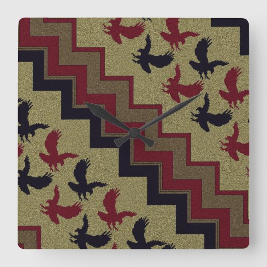 Southwest Retro Vierkante Klok (Voorkant)