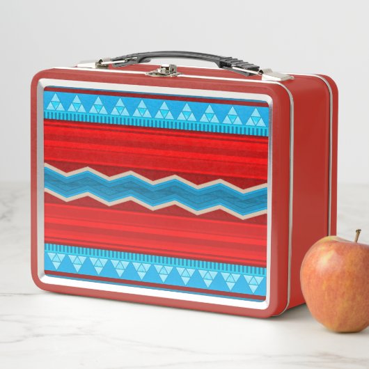 Southwest River Canyon Geometric Red Turquoise (In situ)