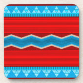 Southwest River Canyon Geometric Red Turquoise Bier Onderzetter (Voorkant)
