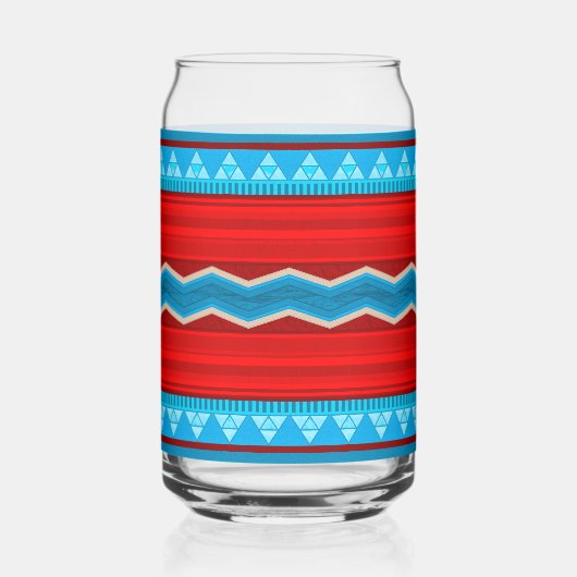 Southwest River Canyon Geometric Red Turquoise Blikvorm Glas (Achterkant)