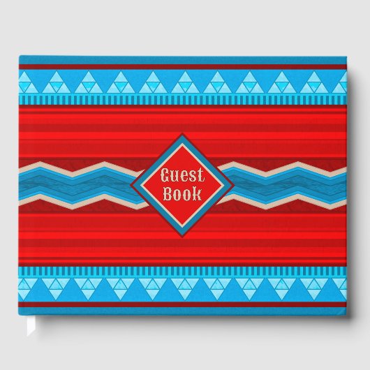 Southwest River Canyon Geometric Red Turquoise Gastenboek (Voorkant)