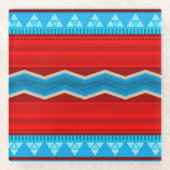 Southwest River Canyon Geometric Red Turquoise Glazen Onderzetter (Voorkant)