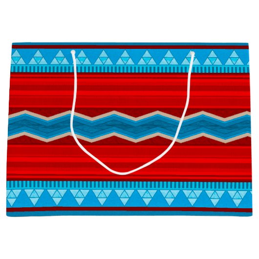 Southwest River Canyon Geometric Red Turquoise Groot Cadeauzakje (Voorkant)