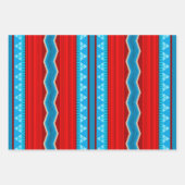 Southwest River Canyon Geometric Red Turquoise Inpakpapier Vel (Voorkant 2)