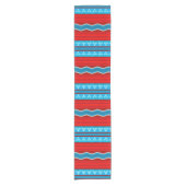 Southwest River Canyon Geometric Red Turquoise Korte Tafelloper (Voorkant)