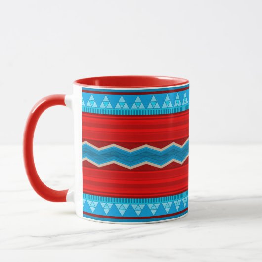 Southwest River Canyon Geometric Red Turquoise Mok (Links)