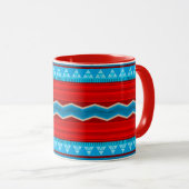 Southwest River Canyon Geometric Red Turquoise Mok (Voorkant rechts)