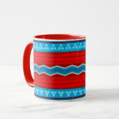 Southwest River Canyon Geometric Red Turquoise Mok (Voorkant links)