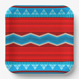 Southwest River Canyon Geometric Red Turquoise Papieren Bordje