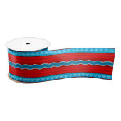 Southwest River Canyon Geometric Red Turquoise Satijnen Lint (Spoel)