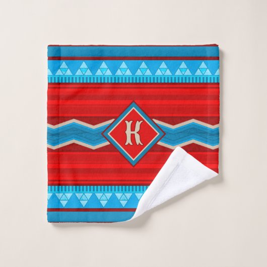 Southwest River Canyon Red Turquoise gepersonalise Bad Handdoek (Wasdoekje)
