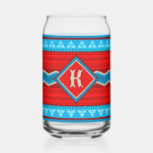 Southwest River Canyon Red Turquoise Monogram Blikvorm Glas (Voorkant)