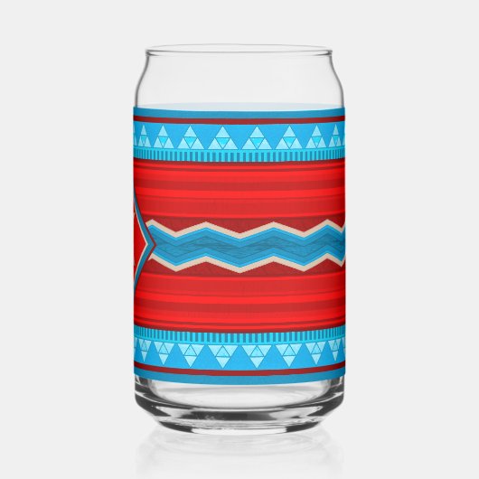 Southwest River Canyon Red Turquoise Monogram Blikvorm Glas (Links)