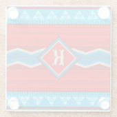 Southwest River Canyon Red Turquoise Monogram Glazen Onderzetter (Achterkant)