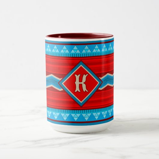 Southwest River Canyon Red Turquoise Monogram Mok (Midden)