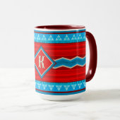 Southwest River Canyon Red Turquoise Monogram Mok (Voorkant rechts)