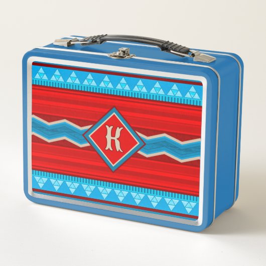 Southwest River Canyon Red Turquoise Monogrammed (Voorkant)