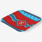 Southwest River Canyon Red Turquoise Monogrammed Papieren Bordje (Gebogen)