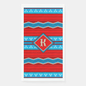 Southwest River Canyon Red Turquoise Monogrammed Servet (Voorkant)