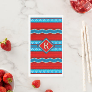 Southwest River Canyon Red Turquoise Monogrammed Servet