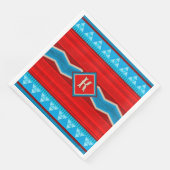 Southwest River Canyon Red Turquoise Monogrammed Servet (Hoek)