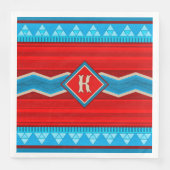 Southwest River Canyon Red Turquoise Monogrammed Servet (Voorkant)