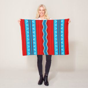 Southwest River Canyon rood en turquoise klein Fleece Deken