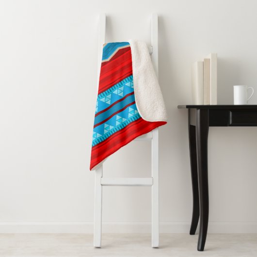 Southwest River Canyon rood en turquoise klein Sherpa Deken (In situ)