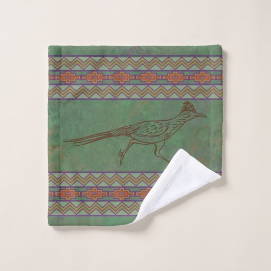 Southwest Roadrunner Sagebrush Green Bad Handdoek (Wasdoekje)
