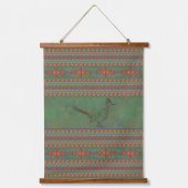 Southwest Roadrunner Sagebrush Green Geometric Hangend Wandkleed (Voorkant)