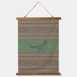Southwest Roadrunner Sagebrush Green Geometric Hangend Wandkleed
