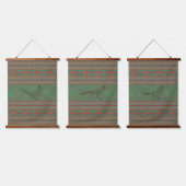 Southwest Roadrunner Sagebrush Green Geometric Set Hangend Wandkleed (Driedubbel)