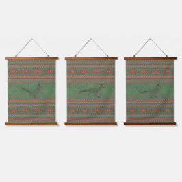 Southwest Roadrunner Sagebrush Green Geometric Set Hangend Wandkleed