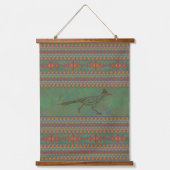 Southwest Roadrunner Sagebrush Green Geometric Set Hangend Wandkleed (Voorkant 2)