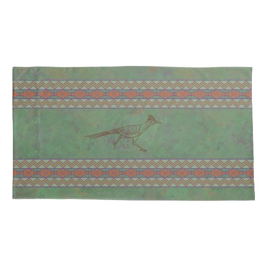 Southwest Roadrunner Sagebrush Green Kussensloop (Achterkant-Links)