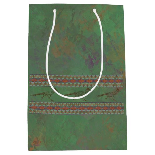 Southwest Roadrunner Sagebrush Green Medium Cadeauzakje (Voorkant)