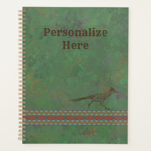 Southwest Roadrunner Sagebrush Green Planner (Voorkant)