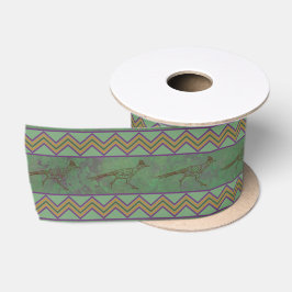 Southwest Roadrunner Sagebrush Green Satijnen Lint