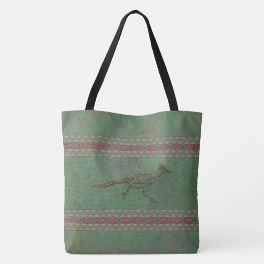 Southwest Roadrunner Sagebrush Green Tote Bag (Achterkant)