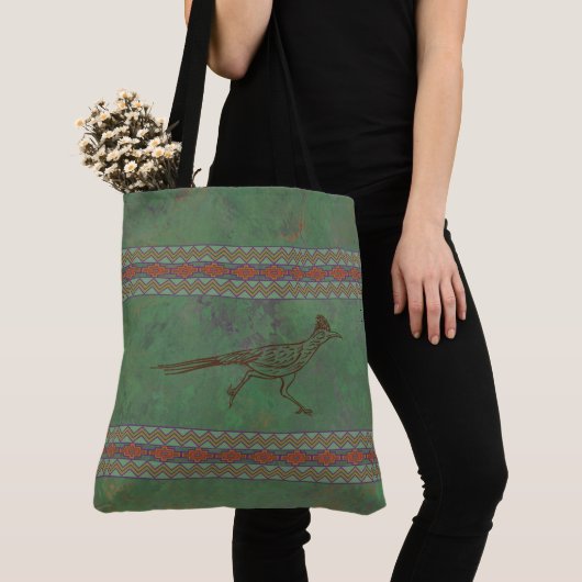 Southwest Roadrunner Sagebrush Green Tote Bag (Dichtbij)