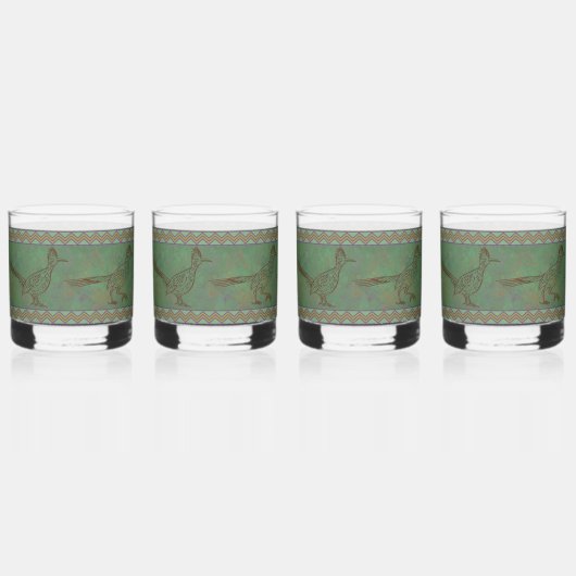 Southwest Roadrunner Sagebrush Green Whisky Glas (Voorkant)