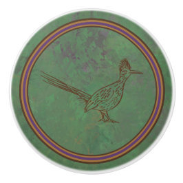 Southwest Roadrunner Standing Sagebrush Green Keramische Knop