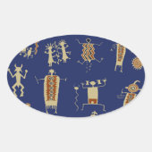 Southwest Rock Art Shaman Ovale Sticker (Voorkant)