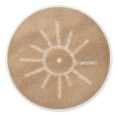 Southwest Rock Art Sun Symbol Keramische Knop (Voorkant)