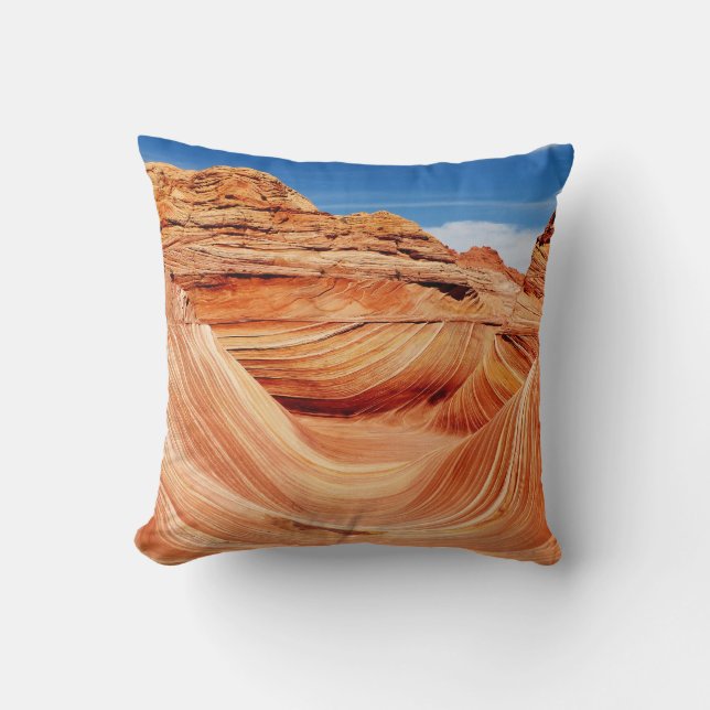 Southwest Rock Formation The Wave arizona Photo Kussen (Voorkant)