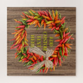 Southwest Rustic Chile Pepper Wreath Personalized Legpuzzel (Horizontaal)