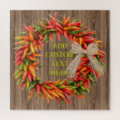 Southwest Rustic Chile Pepper Wreath Personalized Legpuzzel (Verticaal)